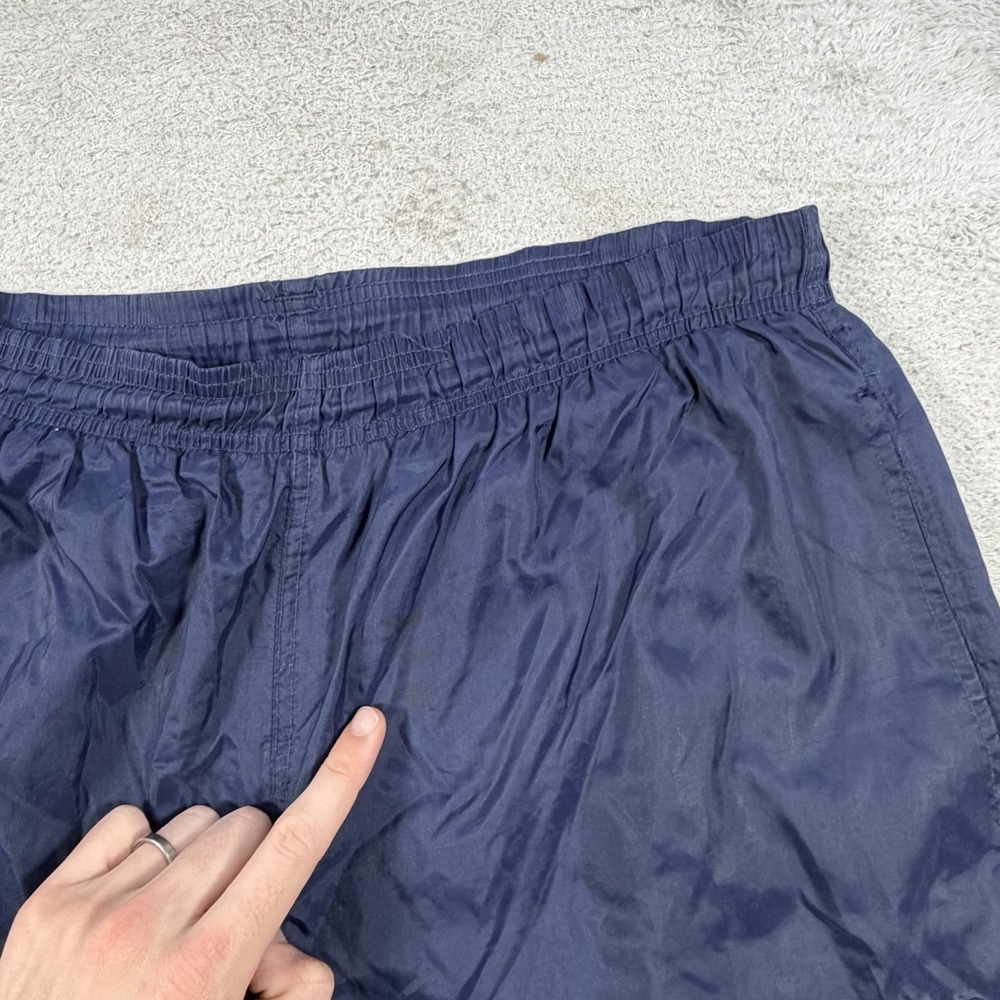 Vintage Adidas Windbreaker Pants Mens Large Navy Lined Drawstring Zip Ankle Gym - Picture 4 of 11